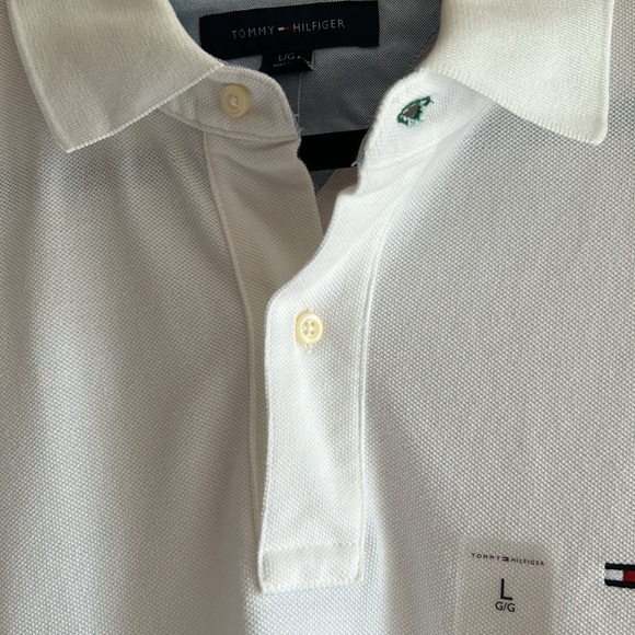Tommy Hilfiger White Short Sleeves Button Polo shirt Men size L NEW - Picture 8 of 14